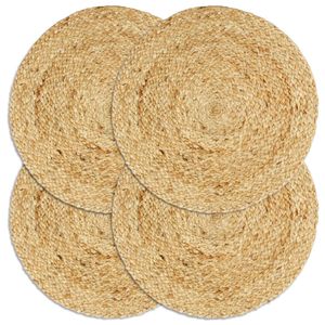 Placemats 4 st rond 38 cm jute natuurlijk