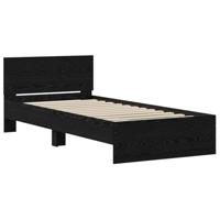 vidaXL Bedframe met Hoofdbord Zwart Eiken 90x200 cm Gelaagd Hout