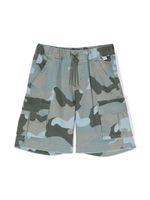 Il Gufo camouflage-print cargo shorts - Bleu