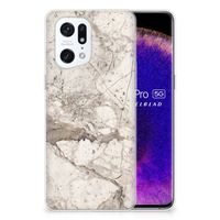 OPPO Find X5 Pro TPU Siliconen Hoesje Marmer Beige