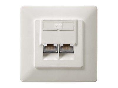 125765 - Inbouwaansluitdoos - RJ-45 X 2 - RAL 1013 (pak van 5)