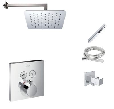 Hansgrohe Shower Select inbouw douchekraan met Mueller Cube 20cm douchekop en wandarm regendouche chroom Hansgrohe Shower Select inbouw douchekraan met Mueller Cube 20cm douchekop en wandarm regendouche chroom