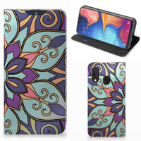 Samsung Galaxy A20e Smart Cover Purple Flower - thumbnail