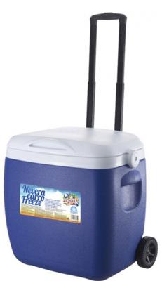 Gerimport koelbox op wielen 53 cm 18 liter blauw/wit Gerimport koelbox op wielen 53 cm 18 liter blauw/wit