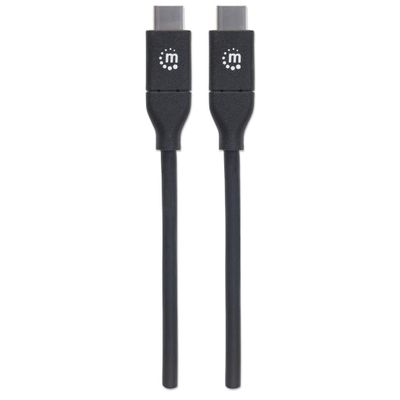 Manhattan USB-kabel USB 2.0 USB-C stekker, USB-C stekker 2.00 m Zwart 355247