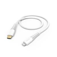 Hama USB-C-stekker - Lightningstekker voor opladen en synchroniseren (3A, 20 V, 480 Mbit/s, verguld, 1,5 m) wit