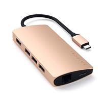 SATECHI Aluminium Multi-Port Adapter V2-4K HDMI (60Hz), Gigabit Ethernet, USB-C Pass-Through, SD/Micro-kaartlezers, USB 3.1 voor 2020/2019/2018 MacBook Pro, MacBook Air, 2020/2018 iPad en meer