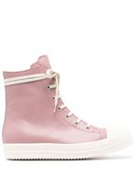 Rick Owens high-top leather sneakers - Rose