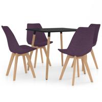 vidaXL 5-delige Eethoek paars