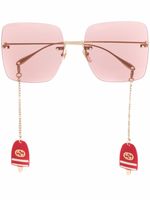 Gucci Eyewear lunettes de soleil à monture carrée - Or