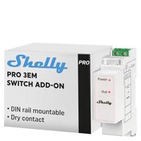 Shelly Pro 3EM Switch Add-on | accessoireschakelaar voor Shelly pro 3EM | droogcontacten | DIN-railmontage | bediening van contactoren en fotovoltaïsche apparaten | Alexa & Google Home, iOS-app