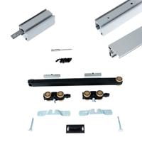 Xperta set 4m rail - alu - vloerplint - Enkele deur - Dubbel soft - opbouw