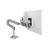 Ergotron LX bureausteun dubbele directe arm in gepolijst aluminium 45-489-026