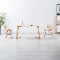 Eetkamerstoelen 2 st kunstleer en gebogen hout crme - thumbnail