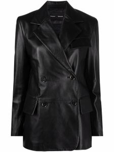 Proenza Schouler blazer en cuir à simple boutonnage - Noir