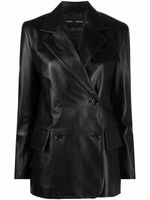 Proenza Schouler blazer en cuir à simple boutonnage - Noir