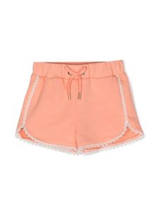 Chloé Kids short en coton à lien de resserrage - Orange