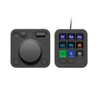 Logitech MX Creative Console, programmeerbaar toetsenblok met 9 aanpasbare lcd-toetsen en draaiknop voor grafisch ontwerp, videobewerking, fotografie, gebruik met Adobe, Zoom, Spotify en meer - Grafiet
