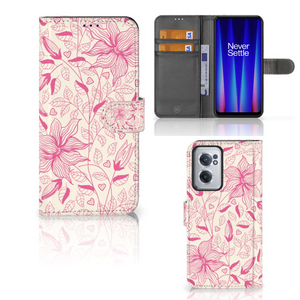 OnePlus Nord CE 2 Hoesje Pink Flowers