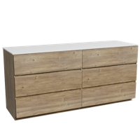 Storke Edge staand badmeubel 170 x 52 cm ruw eiken met Tavola enkel of dubbel wastafelblad in solid surface mat wit - thumbnail