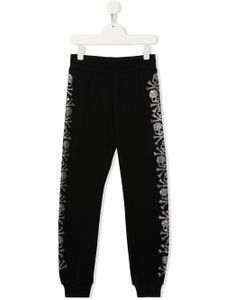 Philipp Plein Junior pantalon de jogging à motif tête de mort - Noir