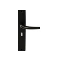 Deurkruk Meran Zwart op rechthoekig langschild sleutel 56mm
