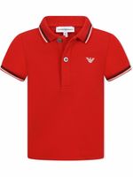 Emporio Armani Kids polo à logo imprimé - Rouge