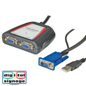 VALUE Portable VGA Video-Splitter, 2-port, 250MHz