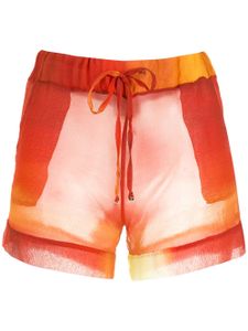 Amir Slama short en soie bicolore - Orange