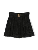 Balmain Kids short en tweed à plaque logo - Noir