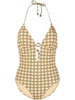 Tory Burch maillot de bain à motif monogrammé - Jaune