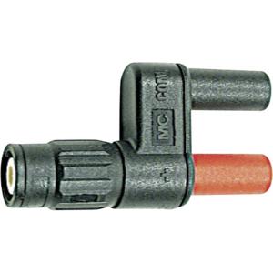 Stäubli XM-BB/4 Meetadapter BNC-stekker - Bus 4 mm Aanraakveilig Zwart, Rood