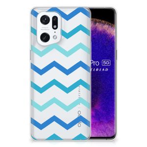 OPPO Find X5 Pro TPU bumper Zigzag Blauw