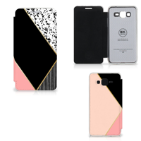 Samsung Galaxy Grand Prime Bookcase Zwart Roze Vormen