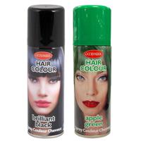 Set van 2x kleuren haarverf/haarspray van 125 ml - Zwart en Groen - thumbnail