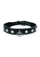 Bling Vixen Leather Choker w/ Rhinestones