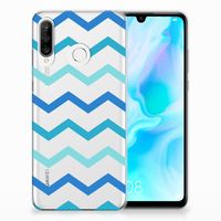 Huawei P30 Lite TPU bumper Zigzag Blauw