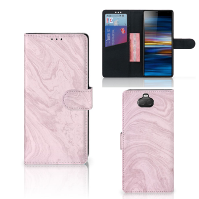 Sony Xperia 10 Plus Bookcase Marble Pink - Origineel Cadeau Vriendin