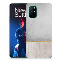 OnePlus 8T Bumper Hoesje Wood Concrete - thumbnail