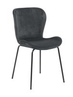 Bendt Eetkamerstoel 'Olle' Velvet, kleur Donkergrijs