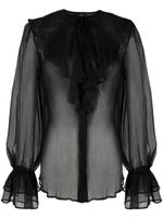 ETRO semi-sheer ruffled blouse - Noir