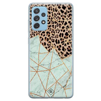 Samsung Galaxy A52 (5G) siliconen hoesje - Luipaard marmer mint Samsung Galaxy A52 (5G) siliconen hoesje - Luipaard marmer mint