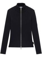 Courrèges cardigan nervurée à fermeture zippée - Noir