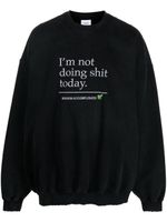 VETEMENTS sweat à slogan imprimé - Noir