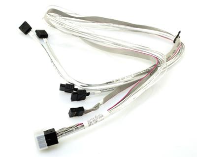 Supermicro - SAS interne kabel - met zijbanden - 4x Mini SAS HD (SFF-8643) (M) naar SATA, zijband (V) - 9090757575 cm