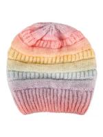 Gradient Stripe Pattern Cotton Beanie Hat Fall Winter Warming Accessory