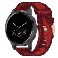 By Qubix - Compatible met Garmin Venu 3s / Vivoactive 4s / Venu 2s / Vivomove 3s / Forerunner 255s - Canvas nylon bandje - Rood - Compatible Garmin bandje
