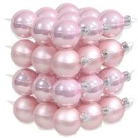 Kleine kerstballen - 36x st - roze - D4 cm - glas - kerstversiering