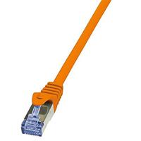 LogiLink CQ3068S RJ45 netwerkkabel, patchkabel CAT 6a S/FTP 3,00 m oranje, vlamvertragend, met vergrendelingsneuzen