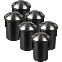 V-TAC Set van 6 grondspots RVS 12V rond MR16 3000K IP67 waterdicht - 2 Lichts